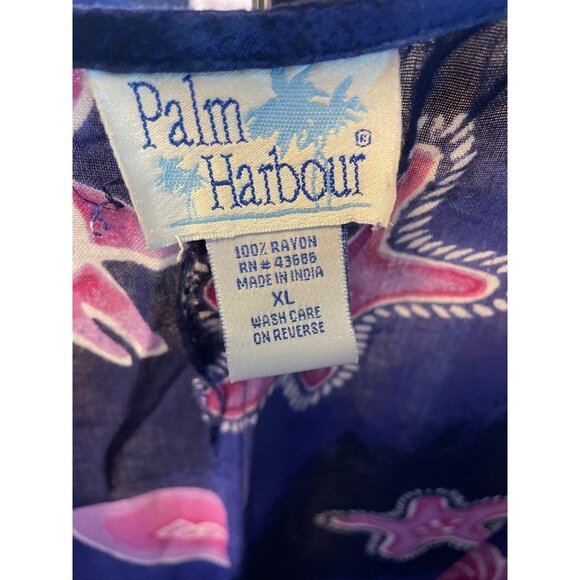 Palm Harbour Blue Pink Sea Life Sleeveless Maxi Dress Sz XL - Picture 5 of 6